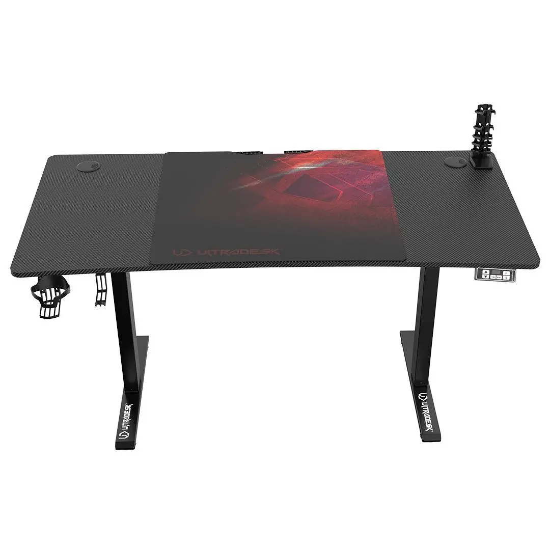 Biurko Ultradesk LEVEL V2 140cm Regulacja wysokości Czarno-czerwony