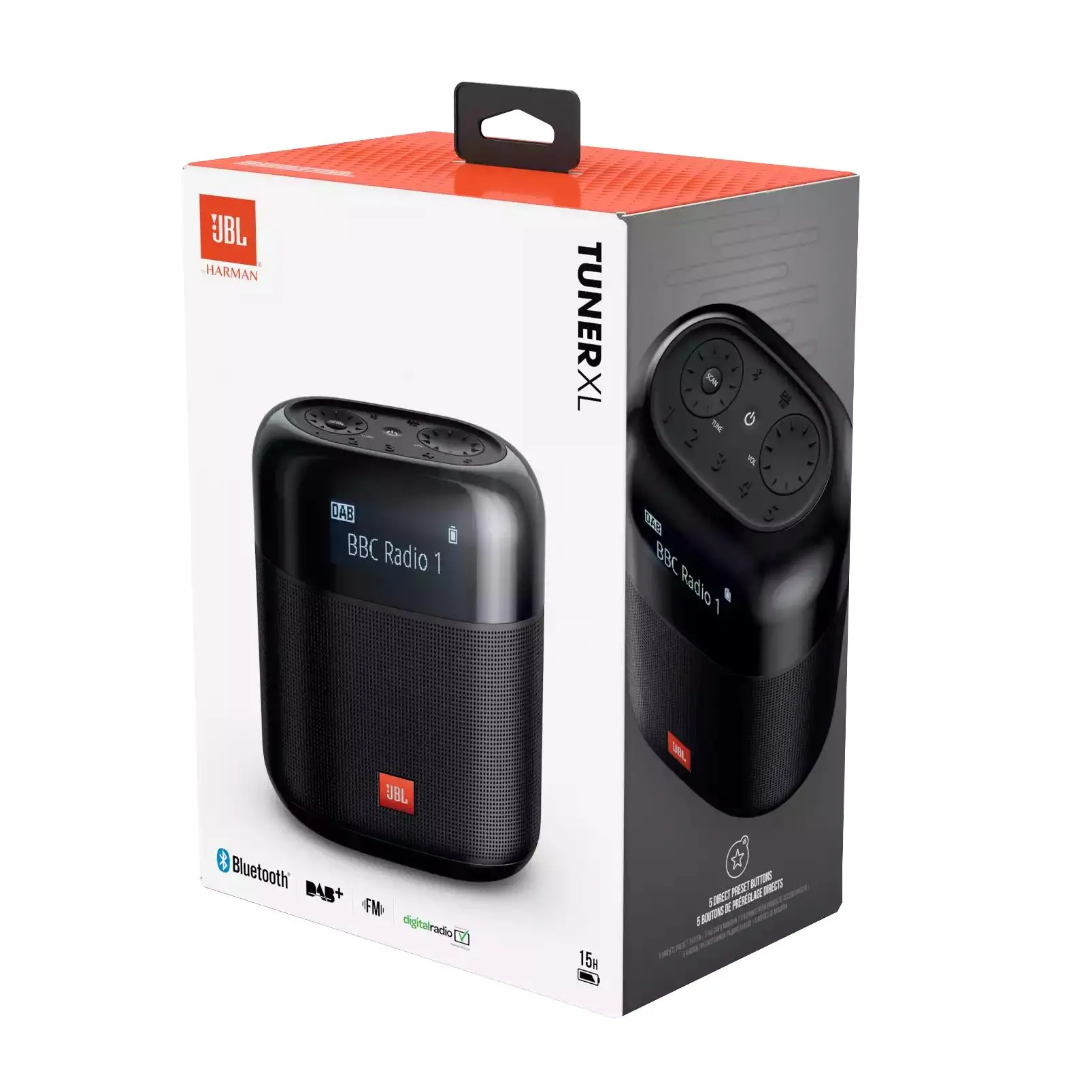 Głośnik Bluetooth JBL Tuner XL 10W Radio FM, DAB Czarny