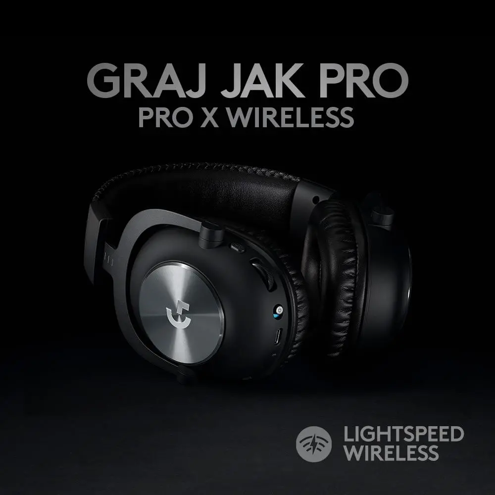 Słuchawki bezprzewodowe z mikrofonem Logitech G Pro X Lightspeed Nauszne Czarny