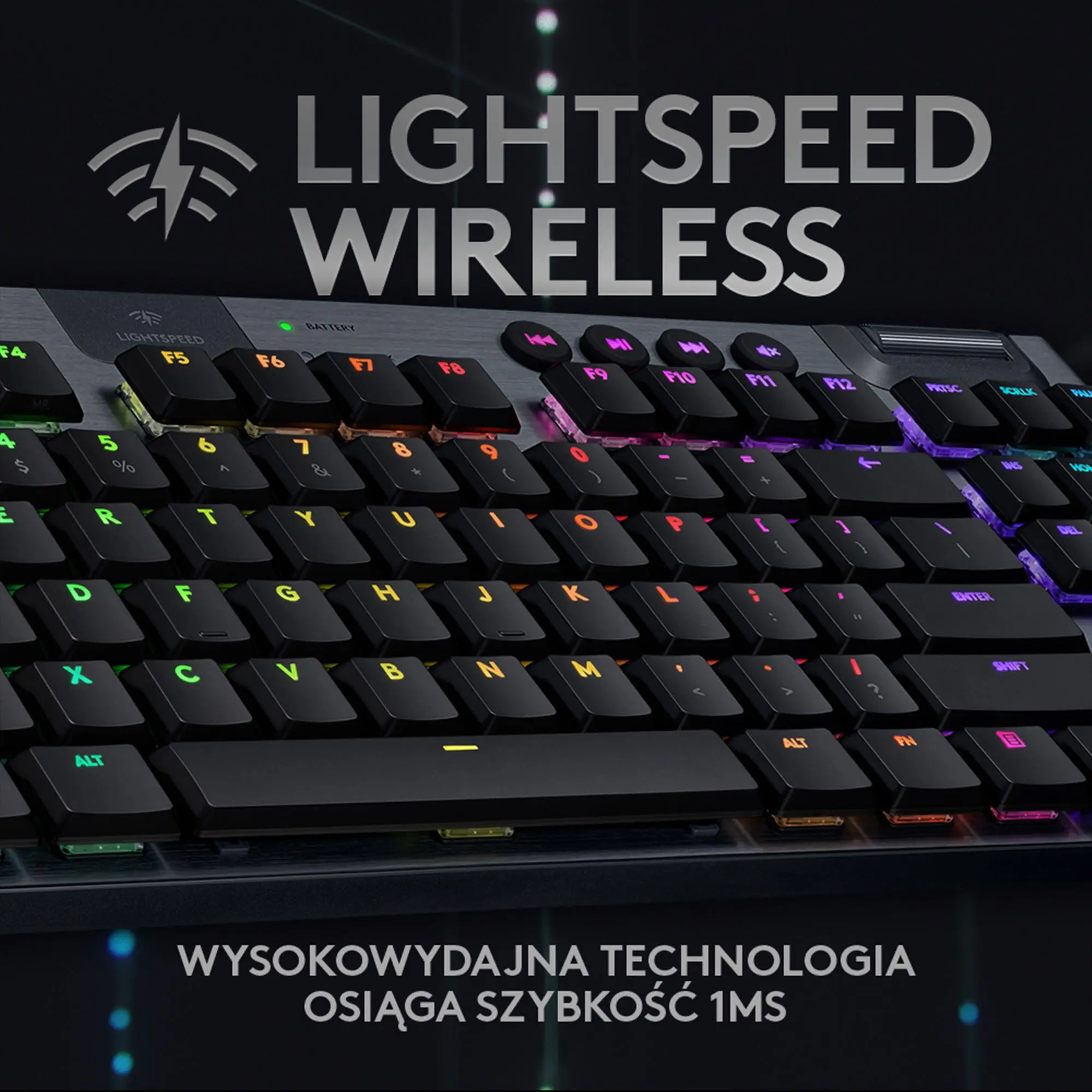 Klawiatura mechaniczna Logitech G915 TKL LIGHTSPEED GL Linear Czarny