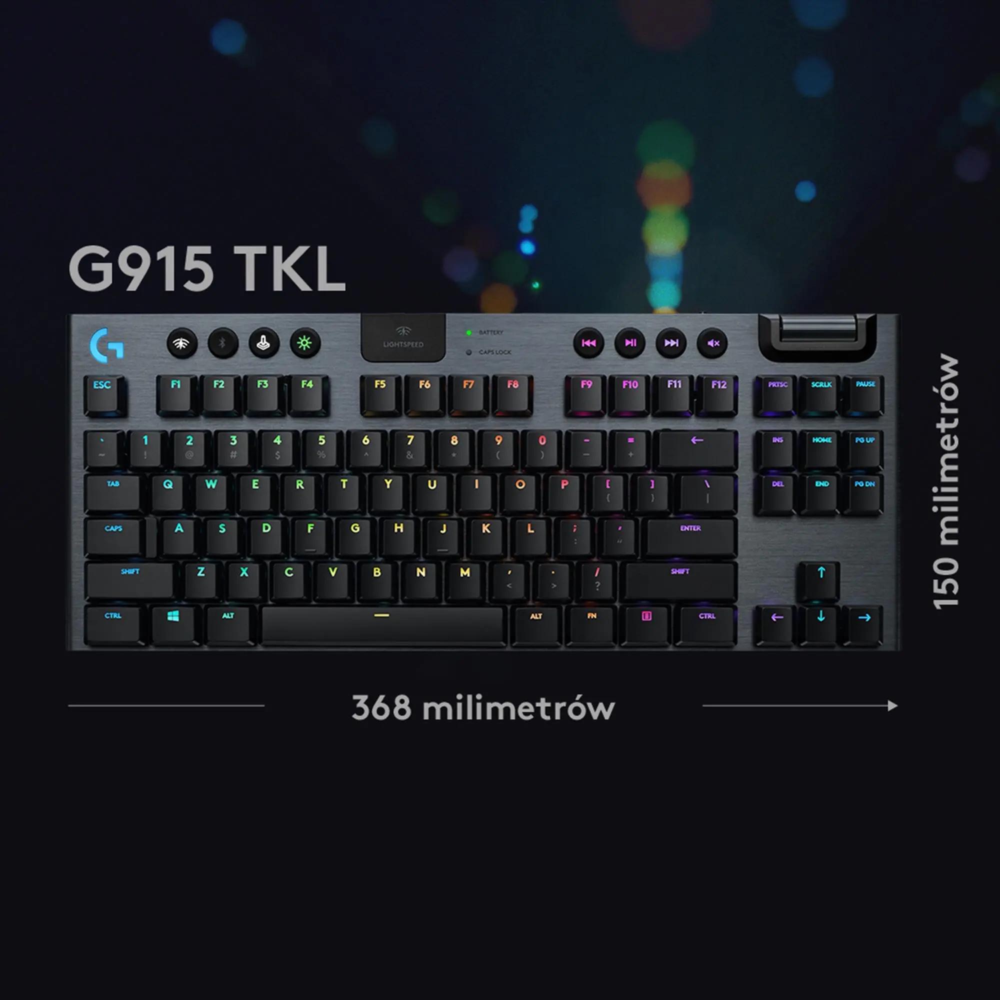Klawiatura mechaniczna Logitech G915 TKL LIGHTSPEED GL Linear Czarny