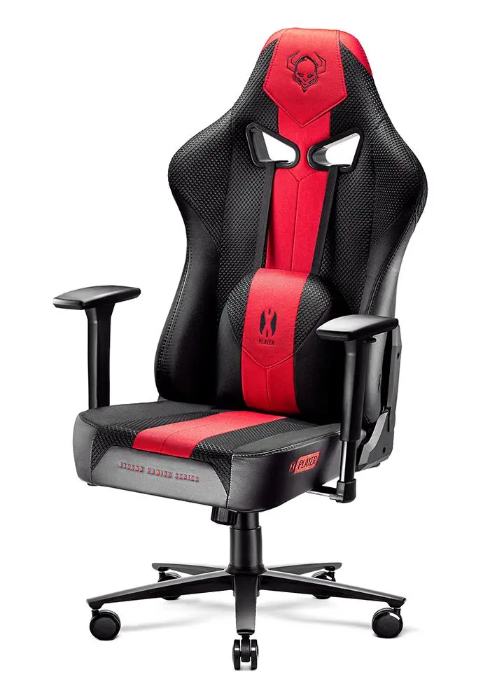 Fotel Diablo Chairs X-Player 2.0 King Size Gamingowy do 160kg Skóra ECO Tkanina Karmazynowo-antracytowy