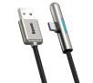 Kabel Baseus kątowy płaski USB-C  Iridescent, Huawei SuperCharge, 40W, 2m (czarny)