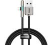 Kabel Baseus kątowy płaski USB-C  Iridescent, Huawei SuperCharge, 40W, 1m (czarny)