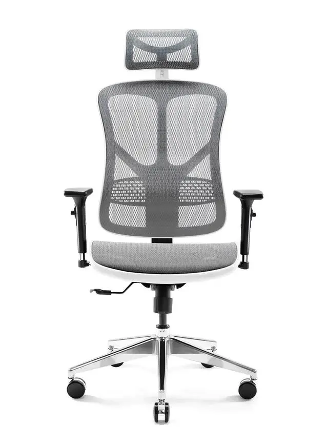 Fotel Diablo Chairs V-Basic  Normal Size Biurowy do 150kg Tkanina Biało-szary
