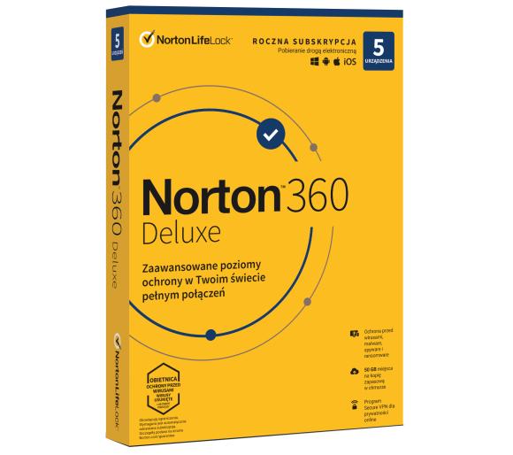 oprogramowanie Norton 360 Deluxe 50GB (5 urządzeń / 1 rok)