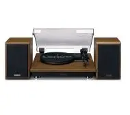 Lenco LS-100WD Manualny Napęd paskowy Przedwzmacniacz Bluetooth Brązowy + głośniki