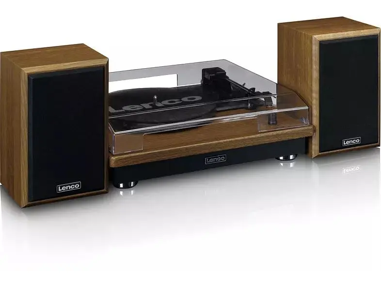Gramofon Lenco LS-100WD Manualny Napęd paskowy Przedwzmacniacz Bluetooth Brązowy + głośniki