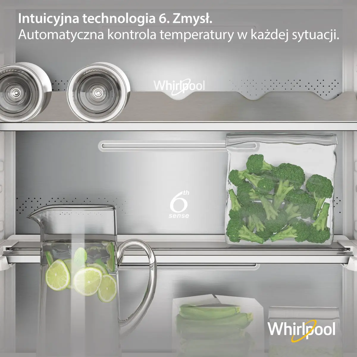 Lodówka Whirlpool WHC20 T573 P Pełny No Frost 193,5cm Szuflada z kontrolą wilgotności