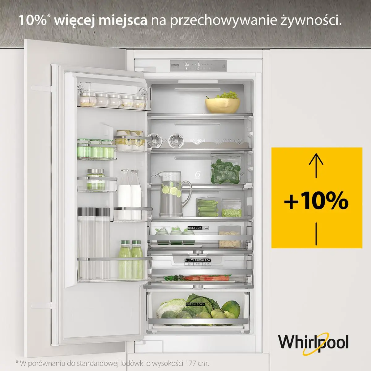 Lodówka Whirlpool WHC20 T573 P Pełny No Frost 193,5cm Szuflada z kontrolą wilgotności