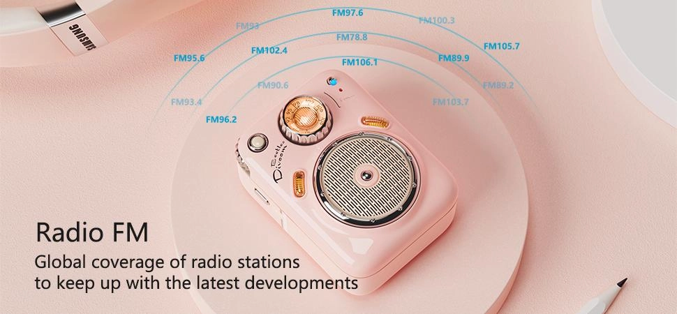 Głośnik Bluetooth Divoom Beetles-FM 4,5W Różówy