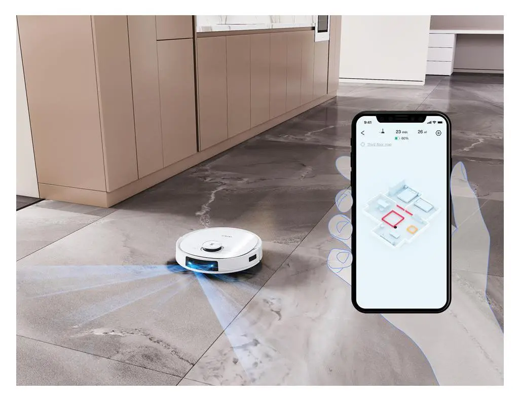 Robot sprzątający Ecovacs Deebot T9+ Funkcja mopowania Stacja oczyszczająca Tworzenie mapy pomieszczenia 67dB