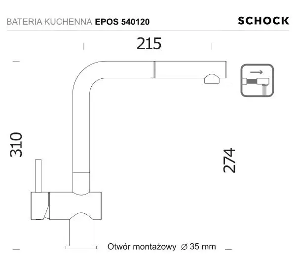 Bateria Schock Epos 540120 Kremowy Mosiądz
