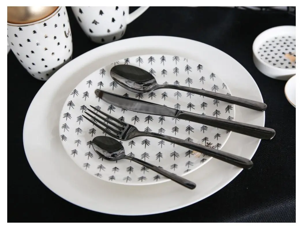 Zestaw sztućców Altom Design Galaxy Black 24 elementy