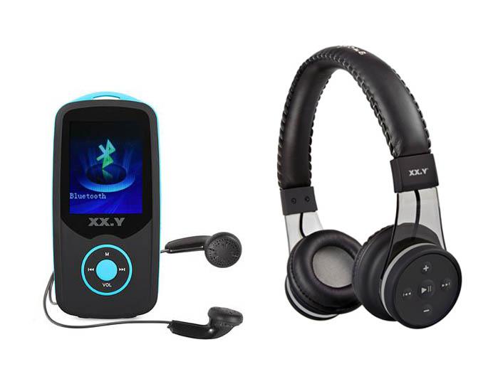 Odtwarzacz XX.Y BC-775 (czarno-niebieski) + słuchawki HP-8500