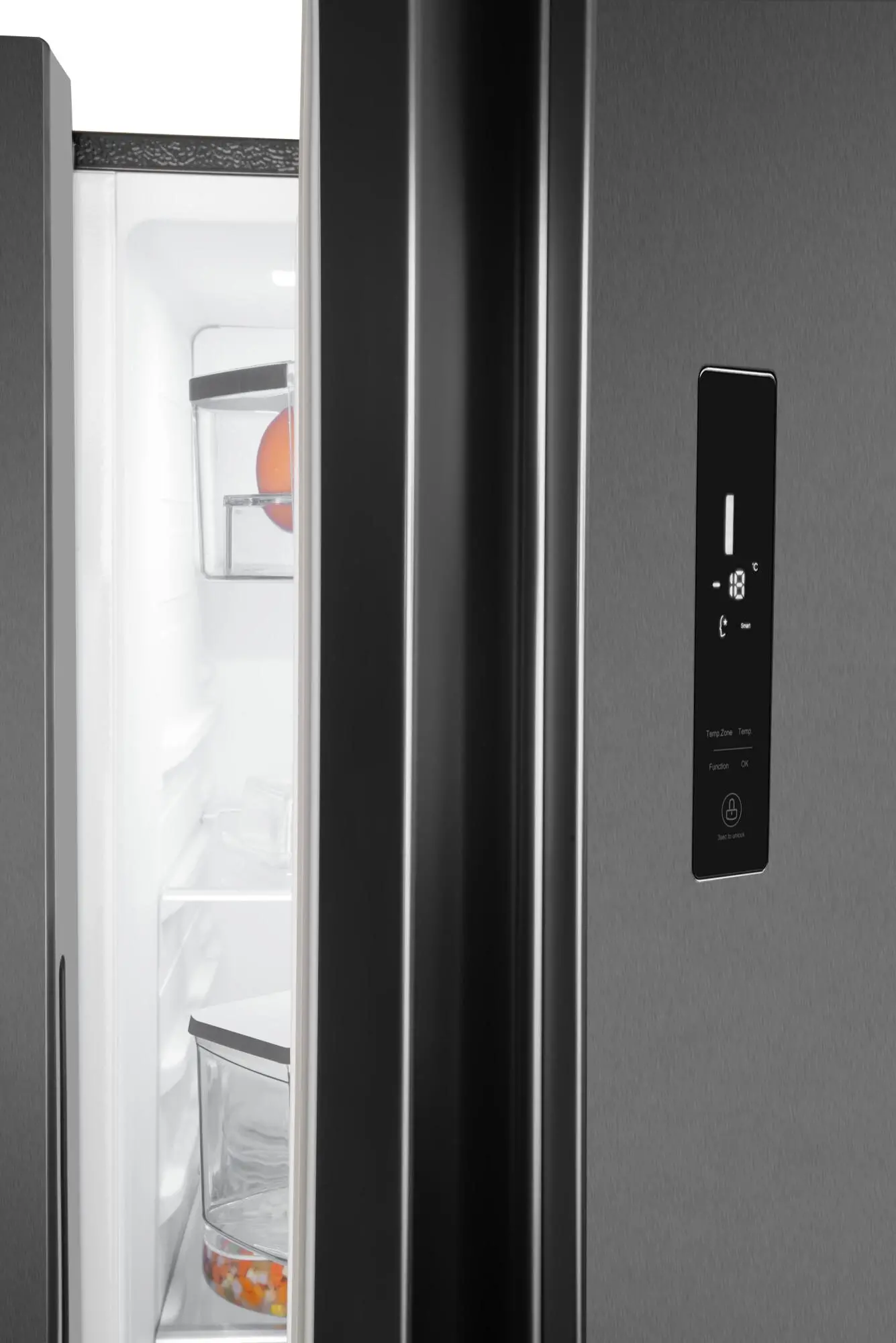 Lodówka Amica FY5119.3DFBX Pełny No Frost 177cm Komora świeżości Czarny Inox