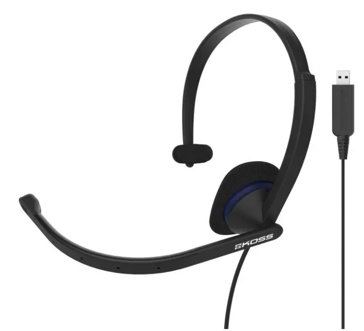 Słuchawki przewodowe z mikrofonem Koss CS195 USB Nauszne Czarny