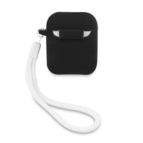 Etui na słuchawki Guess GUACA2LSVSBW Vintage AirPods Czarny/Biały