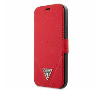 Etui Guess Saffiano Triangle Logo Book GUFLBKP12MVSATMLRE do iPhone 12/12 Pro