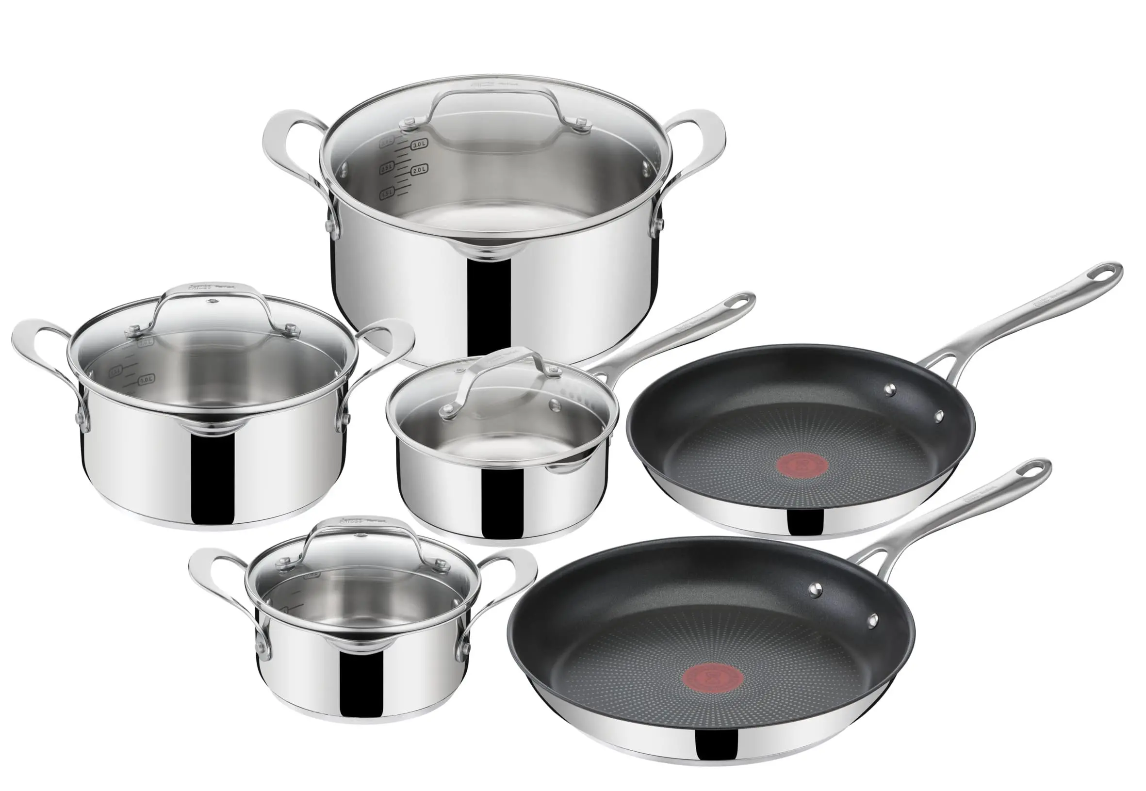 Zestaw garnków Tefal Jamie Oliver Cooks Direct E304SA55 Indukcja Stal nierdzewna 10 elementów