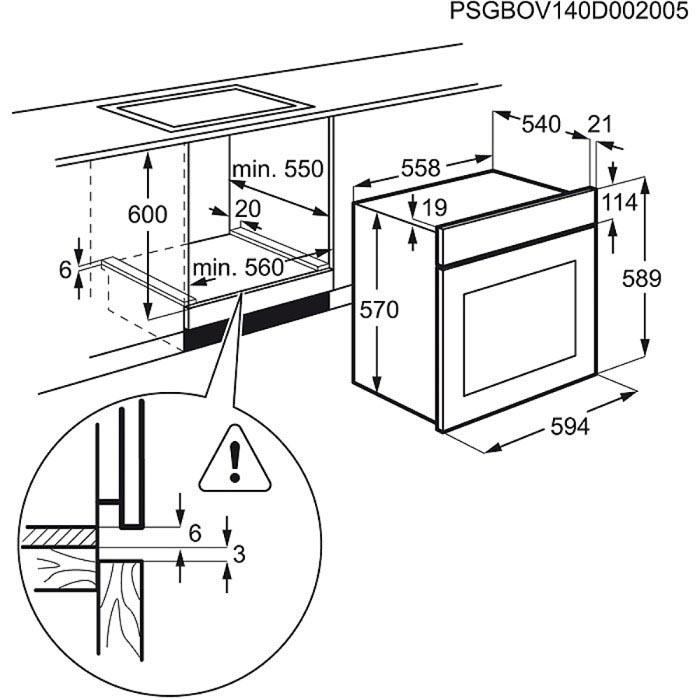 Piekarnik elektryczny Electrolux EZB3410AOX Termoobieg Srebrny-stal