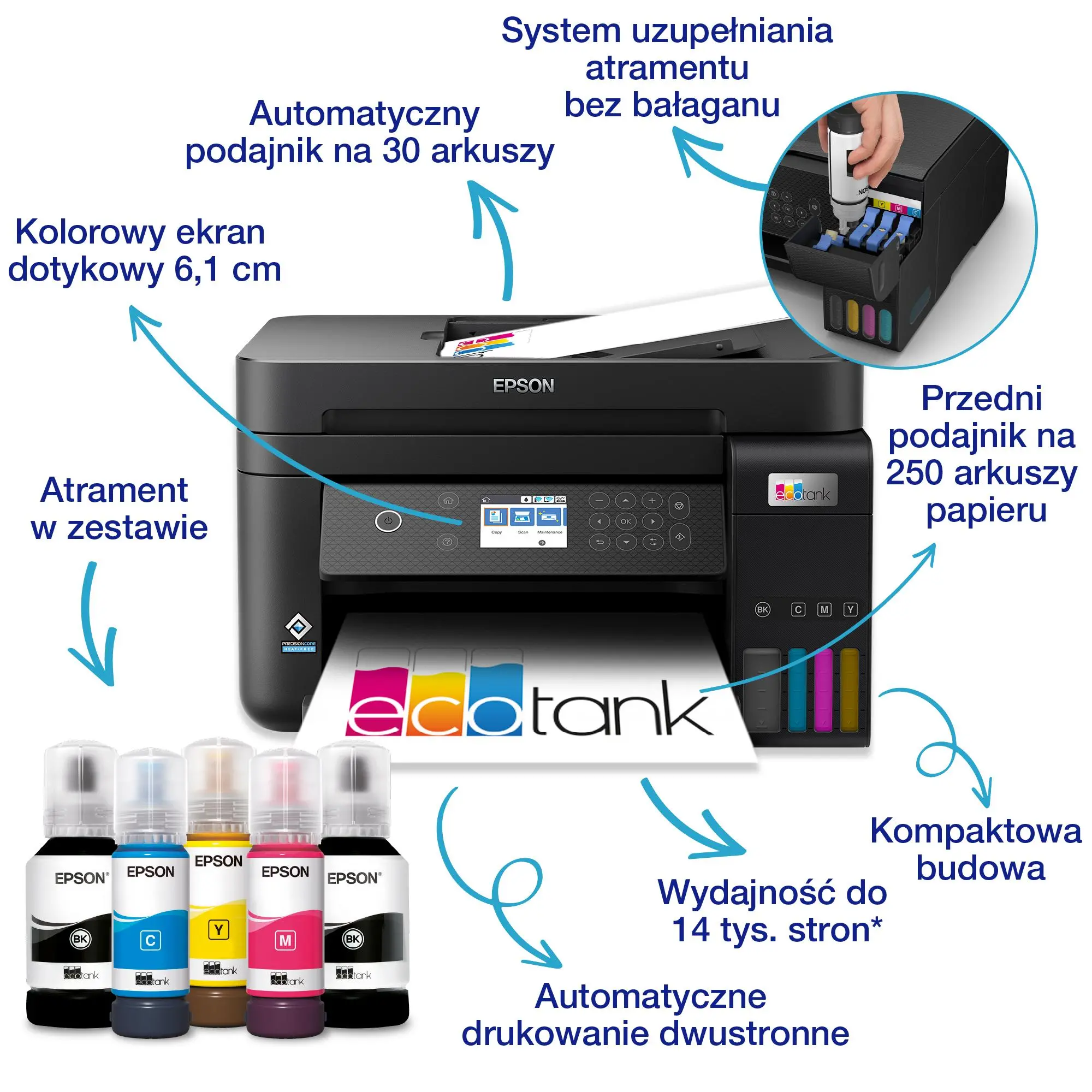 Urządzenie wielofunkcyjne Epson EcoTank L6270 WiFi Czarny