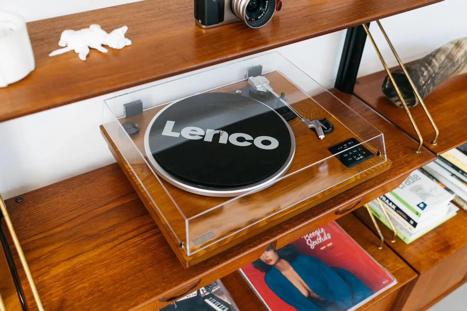Gramofon Lenco LS-55WA Manualny Napęd paskowy Przedwzmacniacz Bluetooth Brązowy