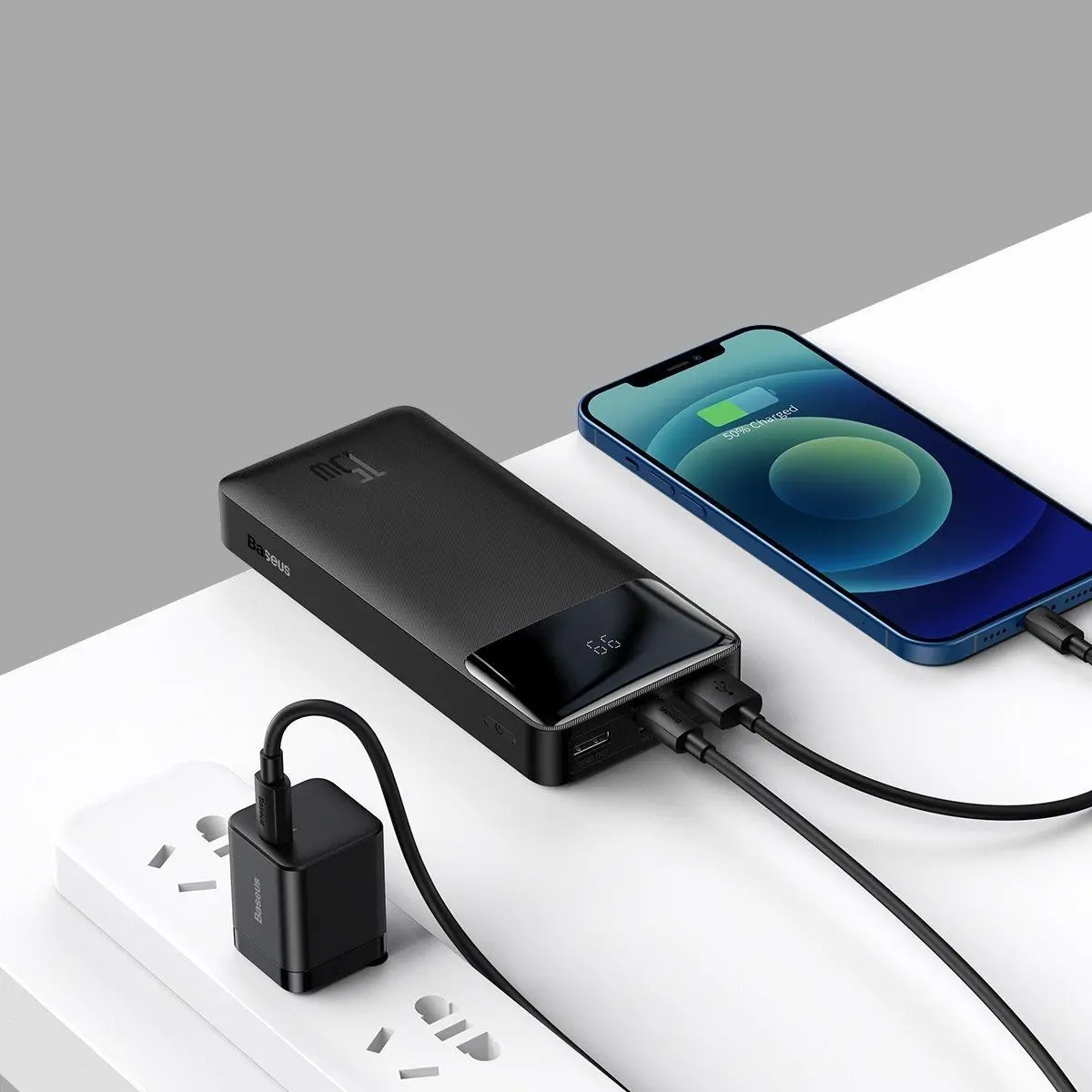 Powerbank Baseus PPDML-J01 Bipow 20000mAh 2xUSB USB-C 15W Czarny