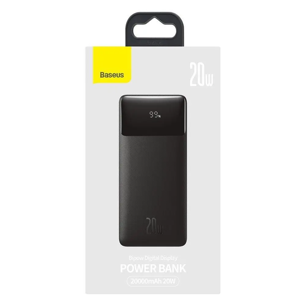 Powerbank Baseus PPBD050501 Bipow 20000mAh 2xUSB USB-C 20W Czarny