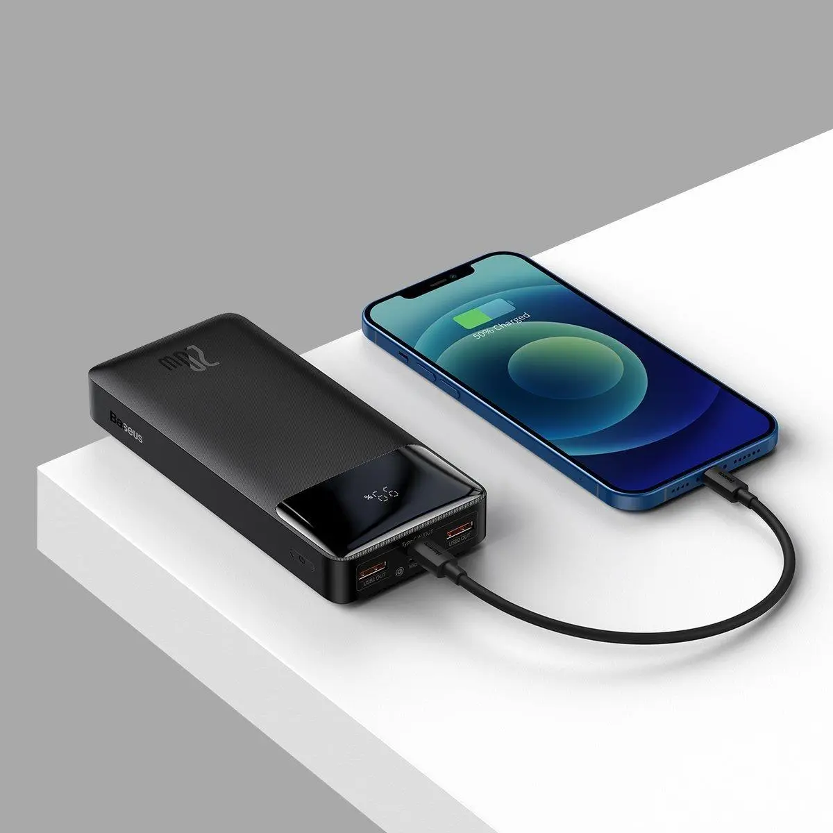 Powerbank Baseus PPBD050501 Bipow 20000mAh 2xUSB USB-C 20W Czarny