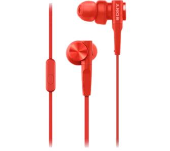 Słuchawki przewodowe Sony MDR-XB55AP Dokanałowe Mikrofon Czerwony