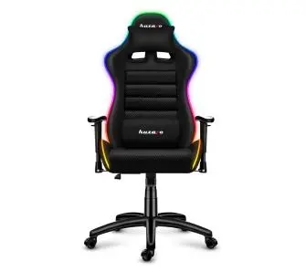 Fotel Huzaro Force 6.0 RGB Mesh Gamingowy do 130kg Tkanina Skóra ECO Czarno-szary