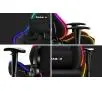 Fotel Huzaro Force 6.0 RGB Mesh Gamingowy do 130kg Tkanina Skóra ECO Czarno-szary