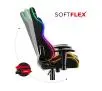 Fotel Huzaro Force 6.0 RGB Mesh Gamingowy do 130kg Tkanina Skóra ECO Czarno-szary