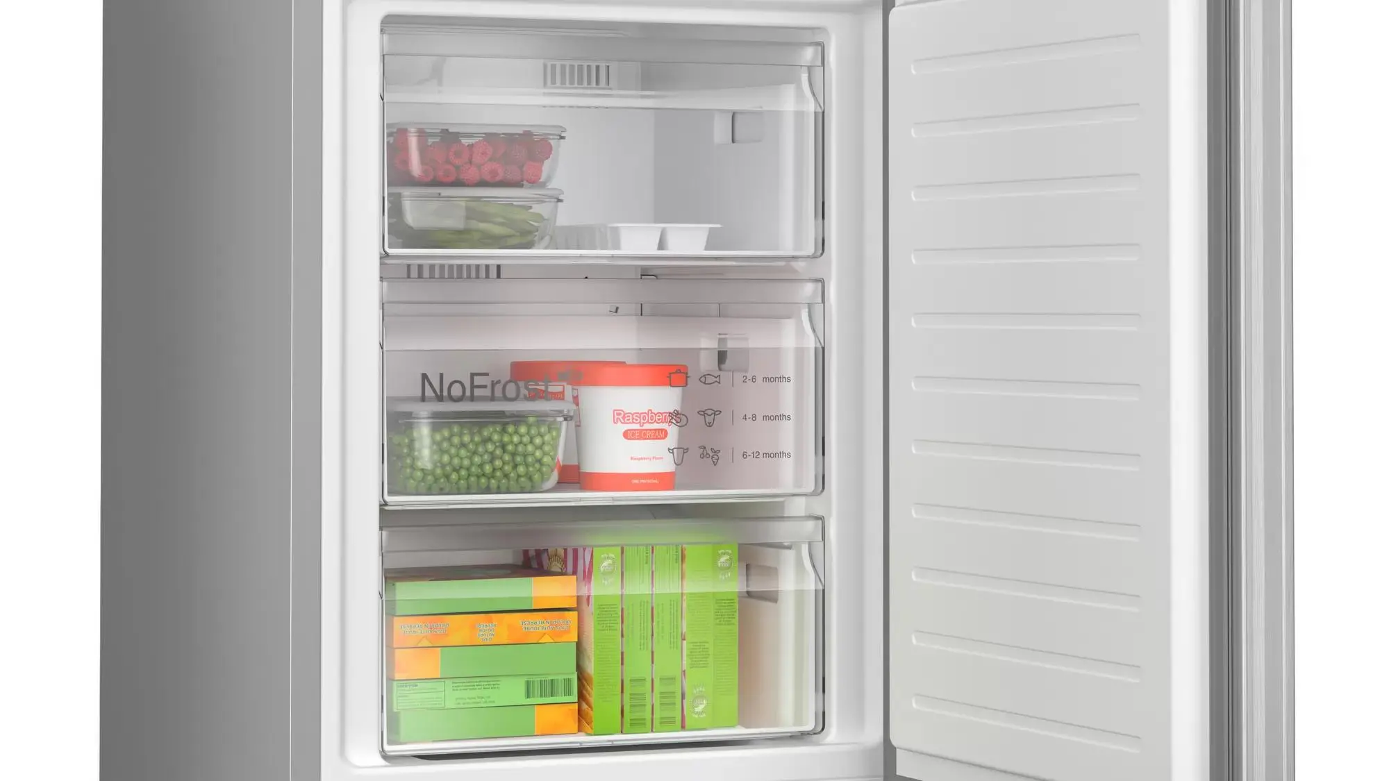 Lodówka Bosch Serie 4 KGN397LDF Pełny No Frost 203cm Szuflada z kontrolą wilgotności Stalowy