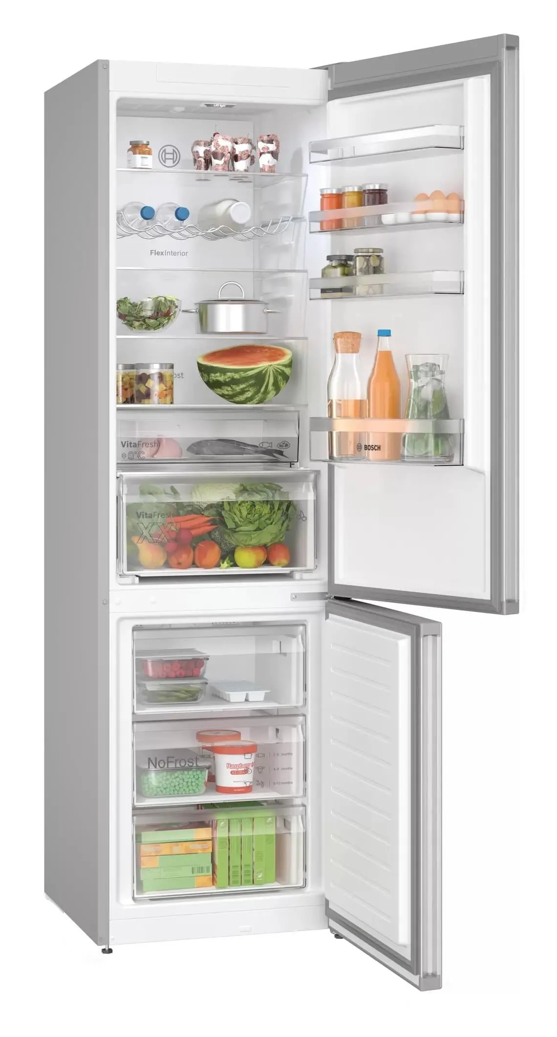 Lodówka Bosch Serie 4 KGN397LDF Pełny No Frost 203cm Szuflada z kontrolą wilgotności Stalowy