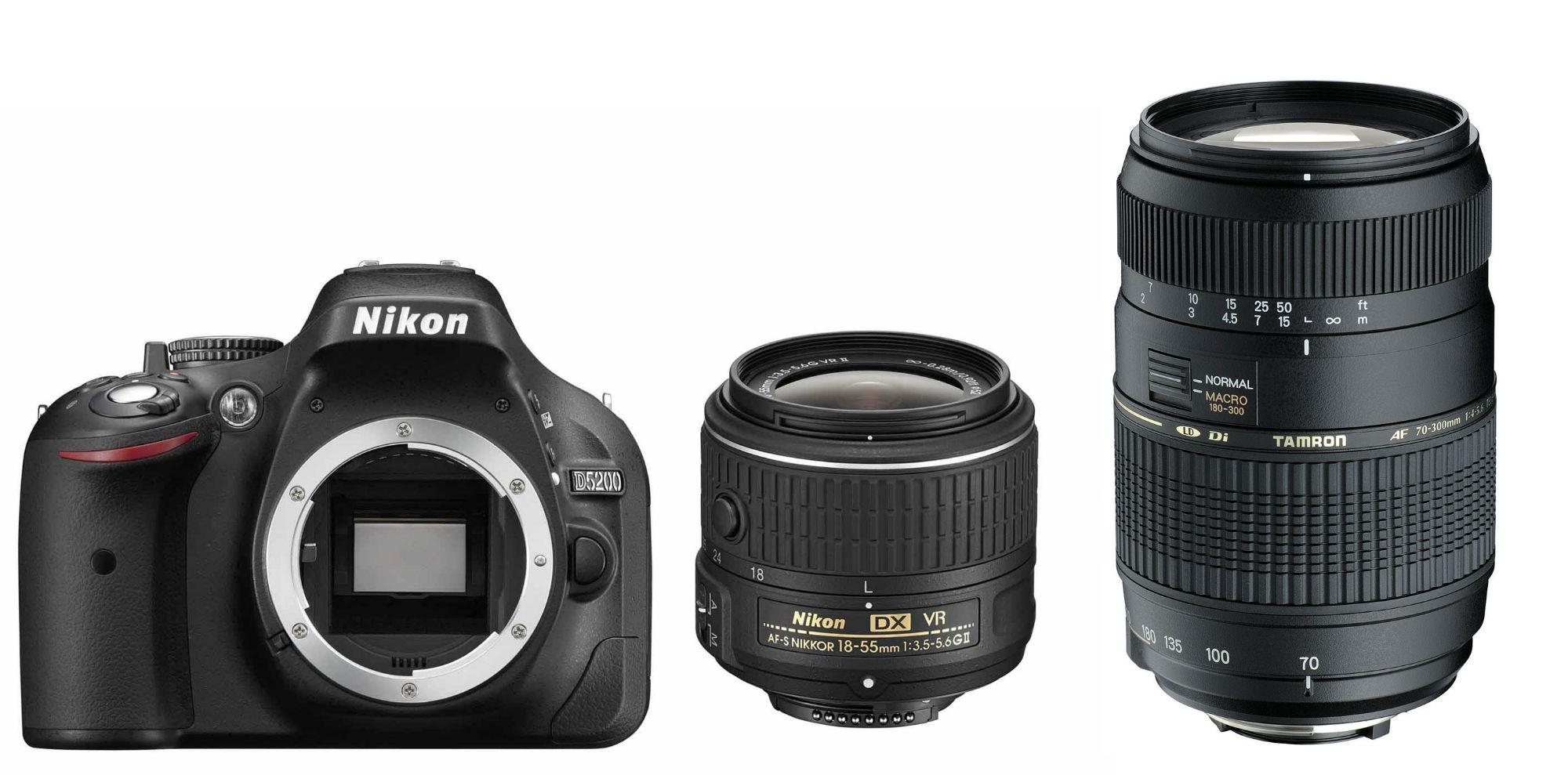 Lustrzanka Nikon D5200 + 18-55 mm VR II + 70-300 mm Di LD