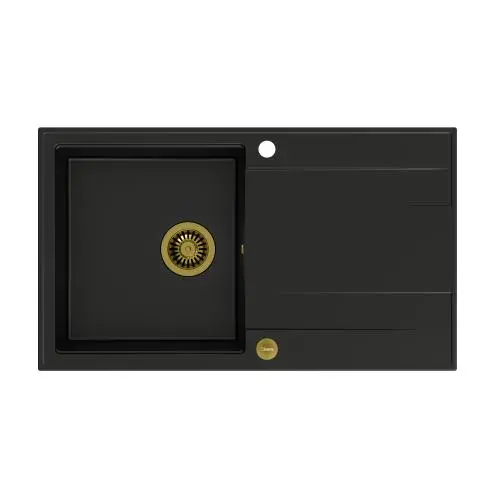 Zlewozmywak Quadron HCQE8650U7_PVDG1 Evan 111 Granitowy Karbon/Złoty