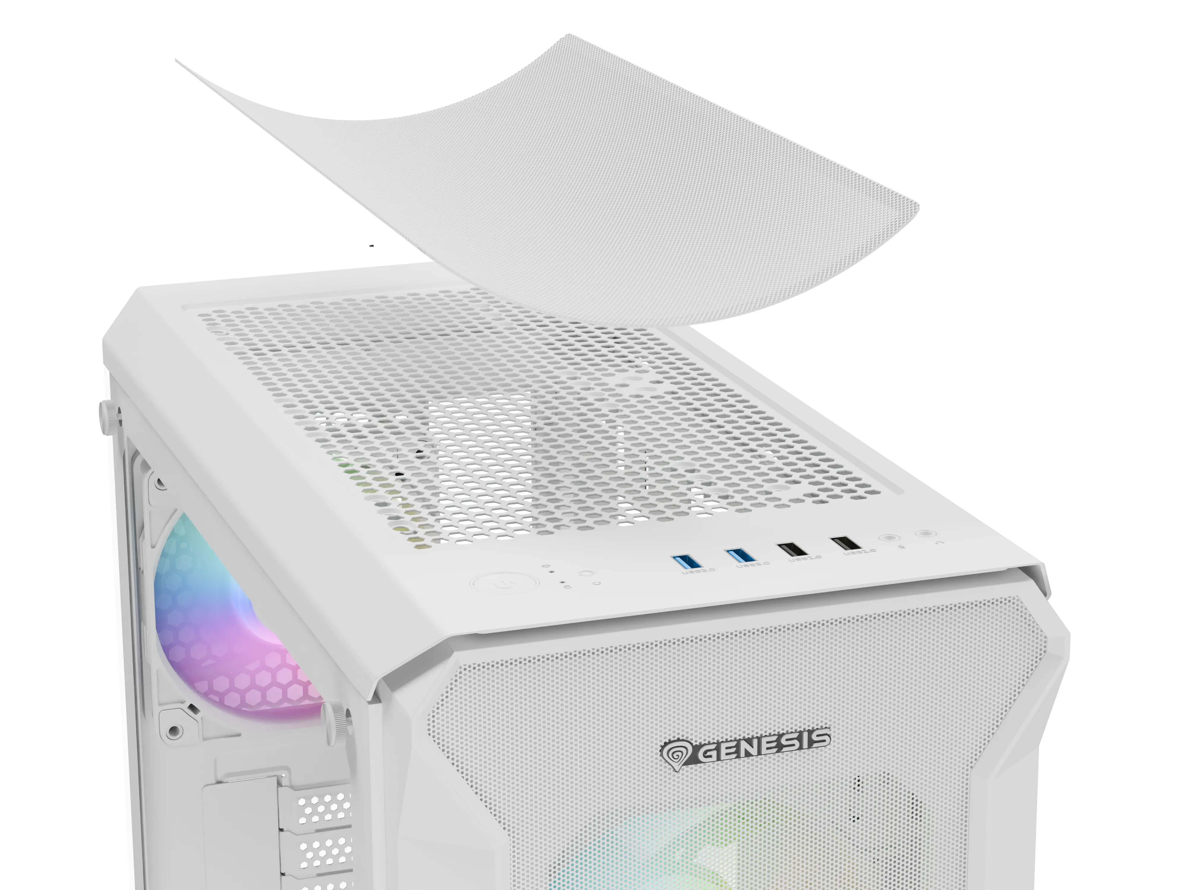 Obudowa Genesis Irid 505 V2 ARGB Biały