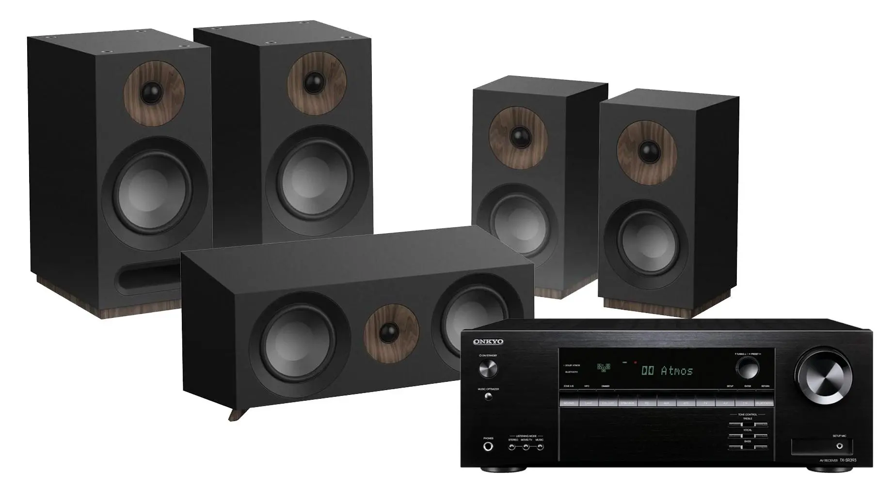 Zestaw kina Onkyo TX-SR393 Czarny, Jamo S 803 HCS Czarny