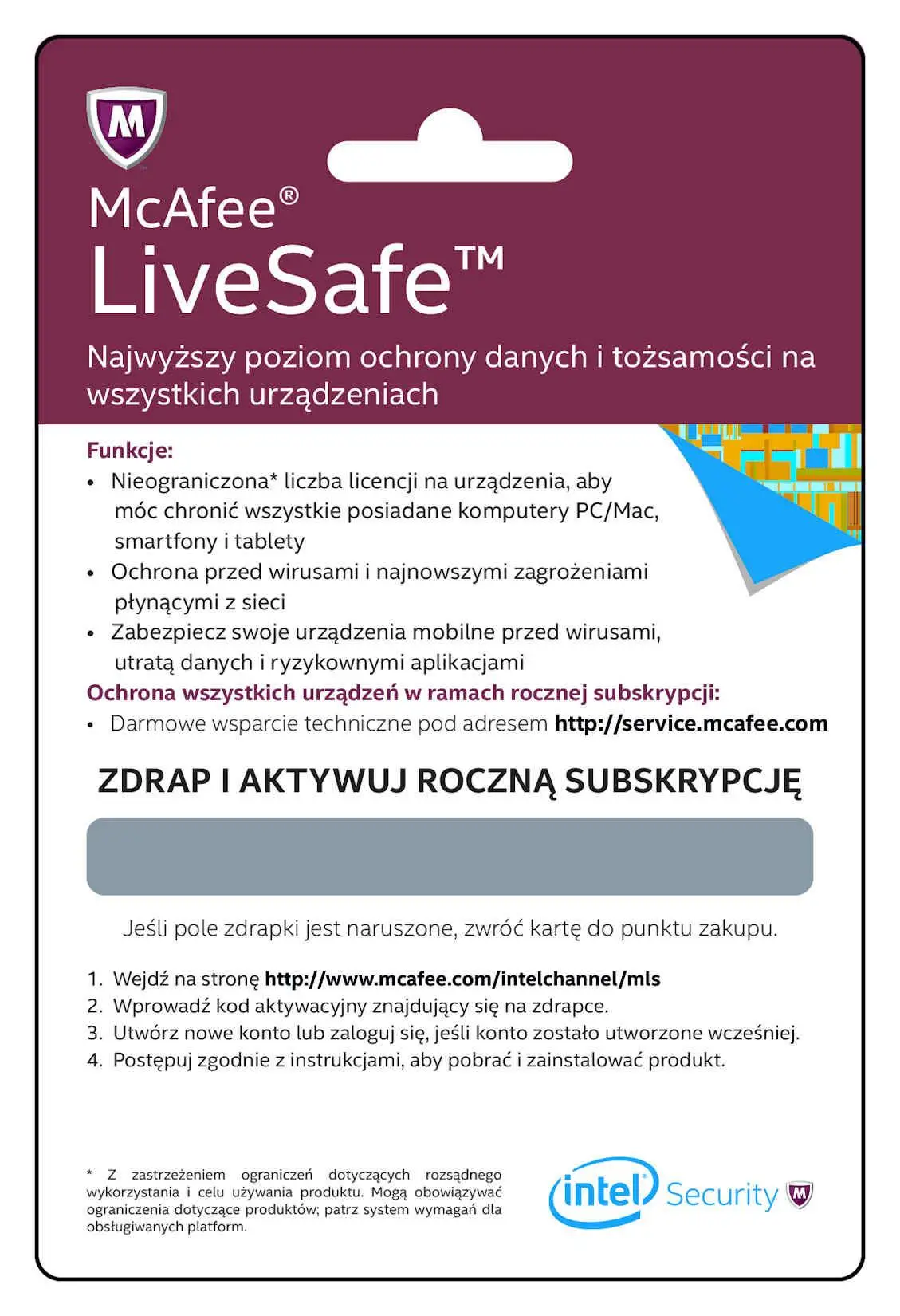 Antywirus McAfee LiveSafe 12 mc