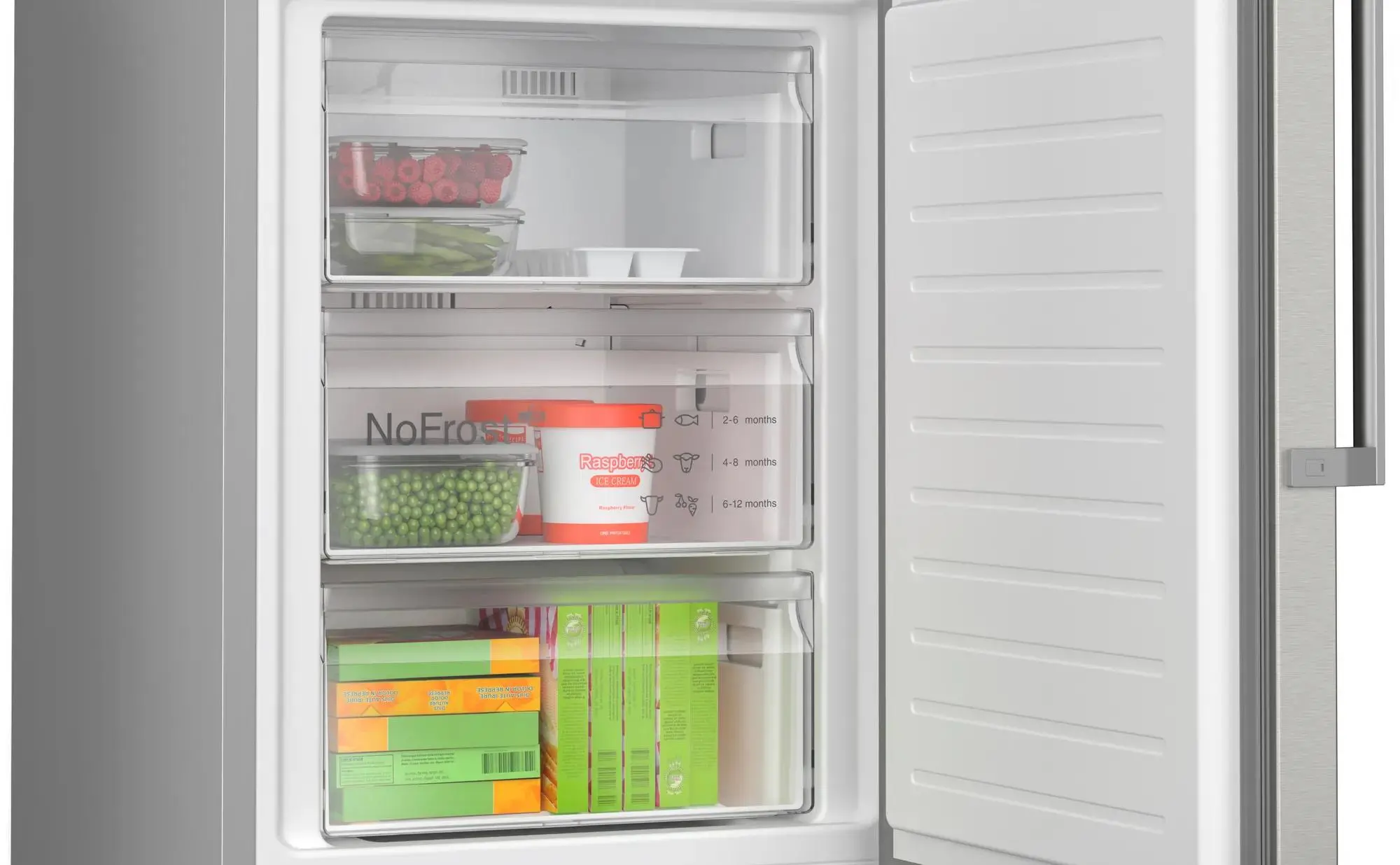 Lodówka Bosch Serie 4 KGN39VIBT Pełny No Frost 203cm Szuflada z kontrolą wilgotności Stalowy