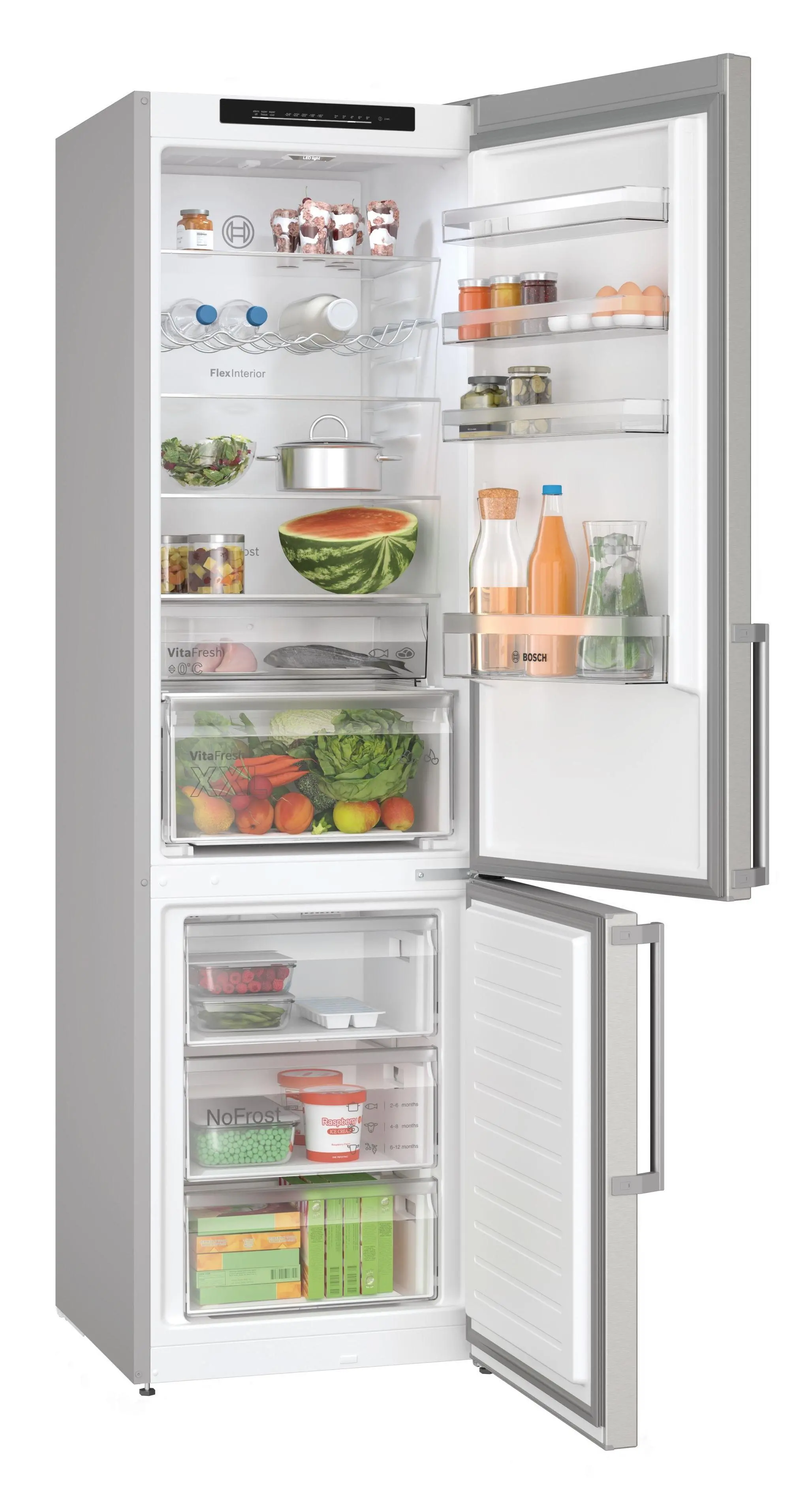 Lodówka Bosch Serie 4 KGN39VIBT Pełny No Frost 203cm Szuflada z kontrolą wilgotności Stalowy