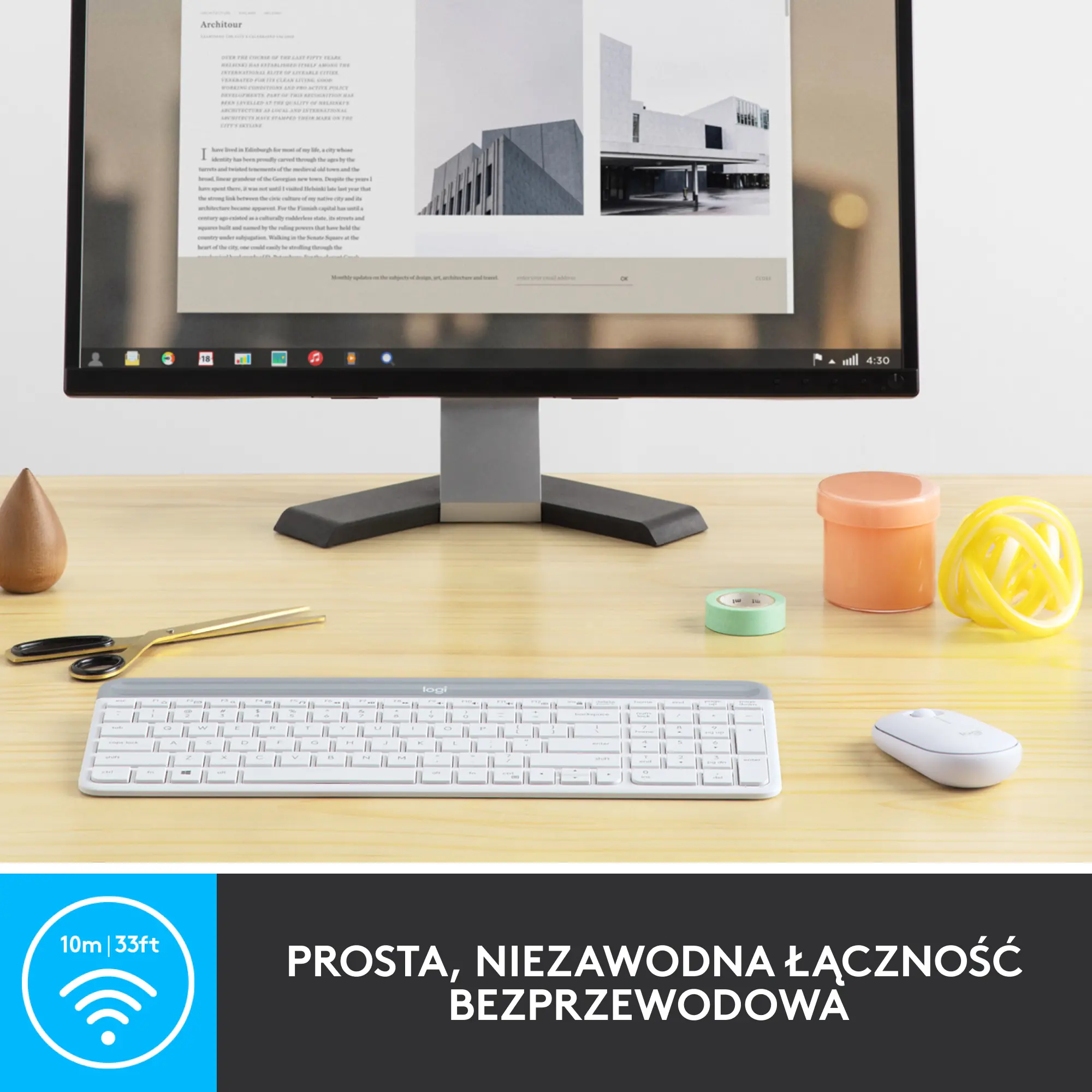 Zestaw Logitech MK470 Biały