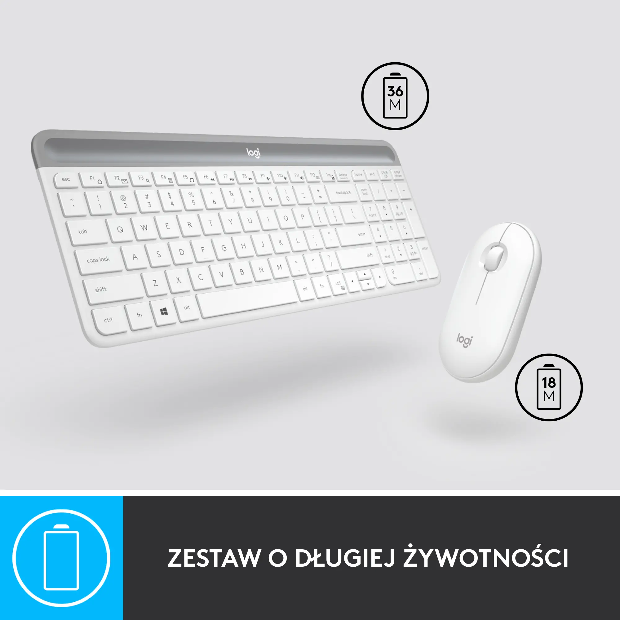 Zestaw Logitech MK470 Biały