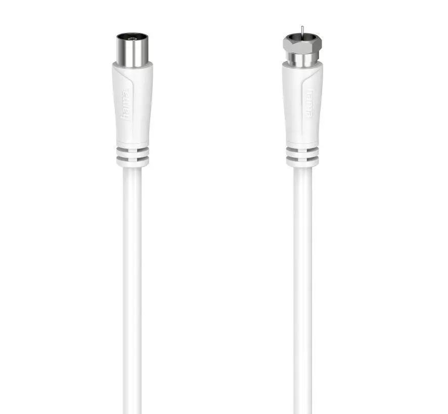 Kabel antenowy Hama 00205062 wtyk F - gniazdo antenowe 90dB 3m Biały