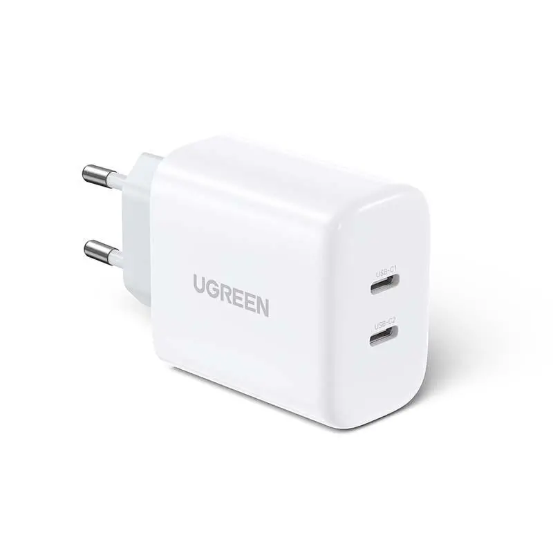 Ładowarka sieciowa UGREEN CD243 2x USB-C 40W Biały