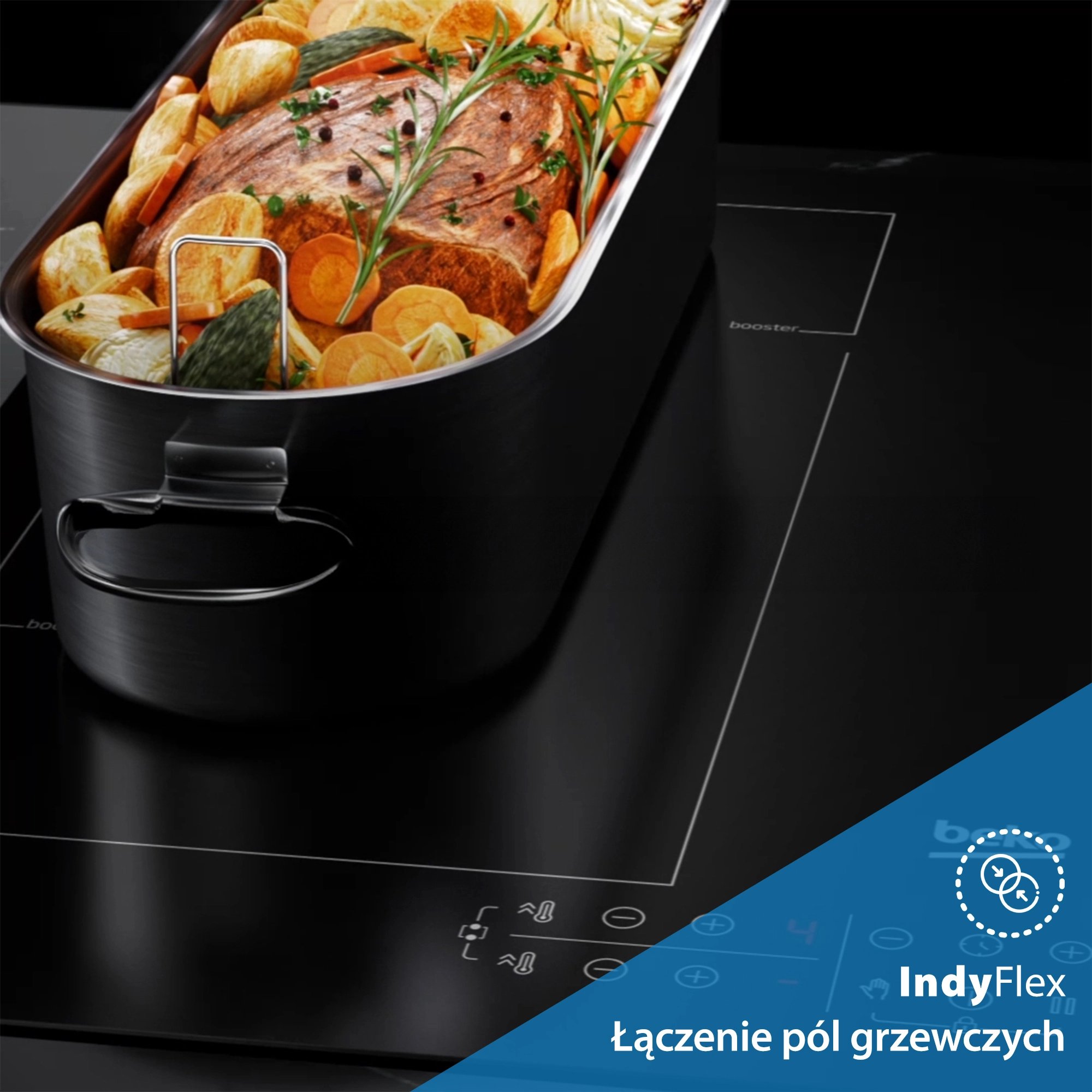Płyta indukcyjna z okapem Beko bPro700 HIXI 64700 UF IndyFlex 60cm