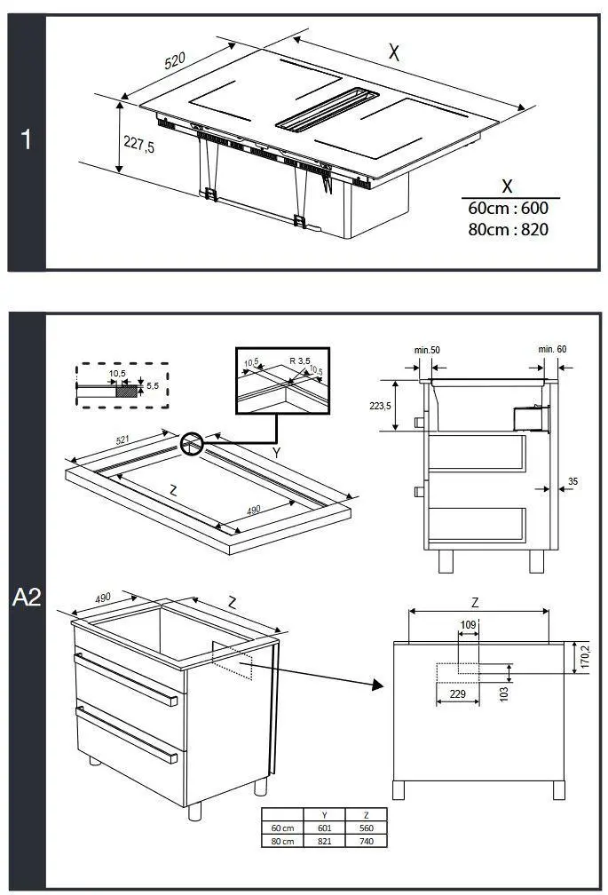 Płyta indukcyjna z okapem Beko bPro700 HIXI 64700 UF 60cm