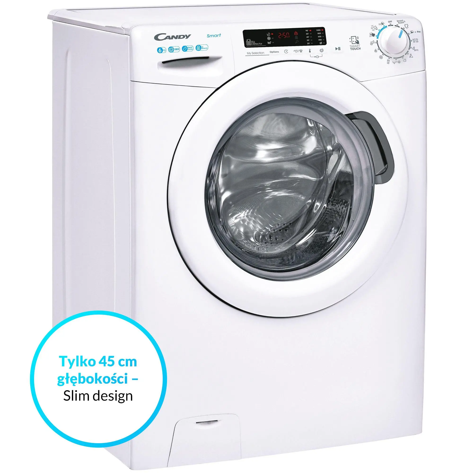 Pralka Candy Smart CS4 1062DE/1-S Slim 6kg 1000obr/min